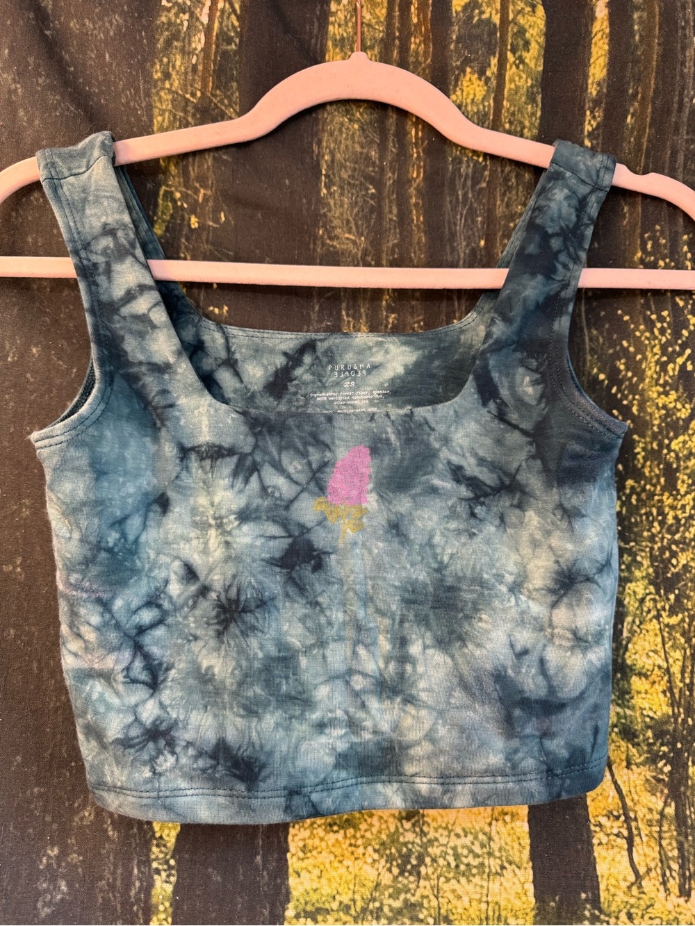 Purusha People Lavender Blue Crystal Tie Dye Top - XS, NWT, Firsts